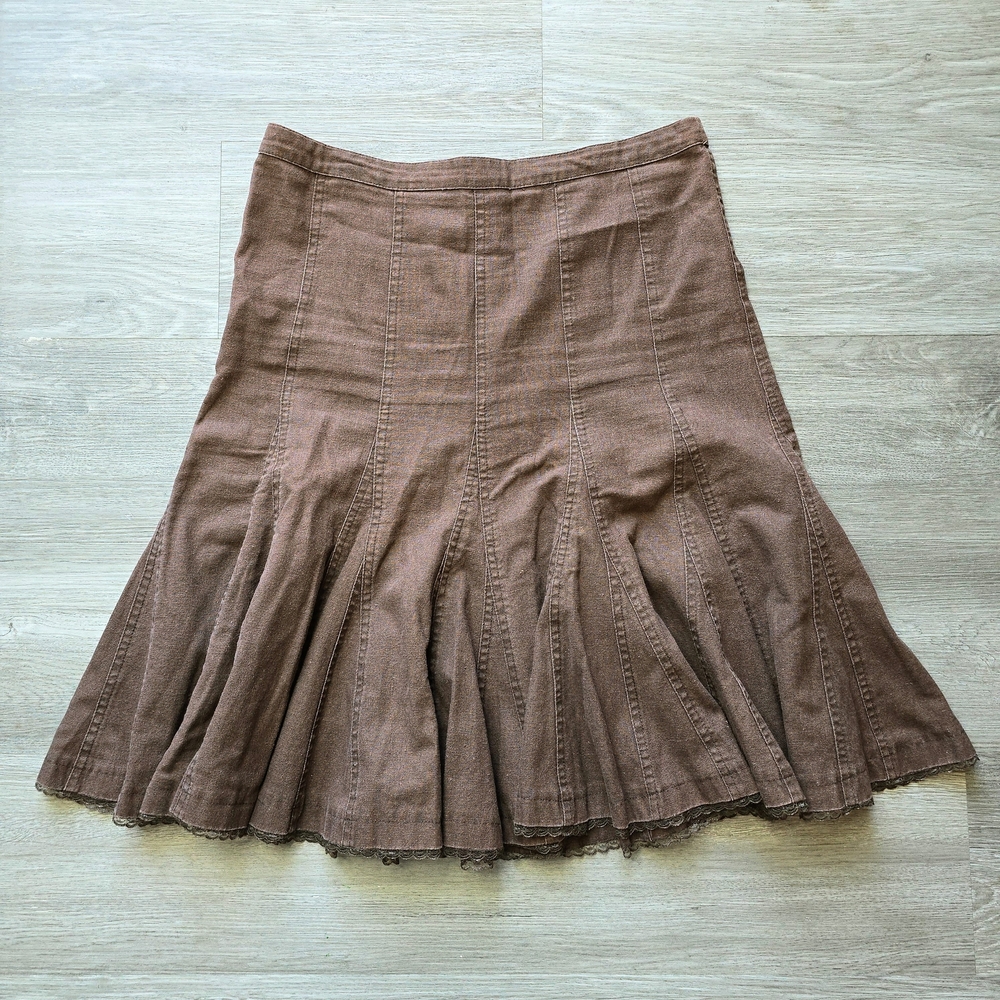 ANIKA Brown A-Line Y2K Skirt